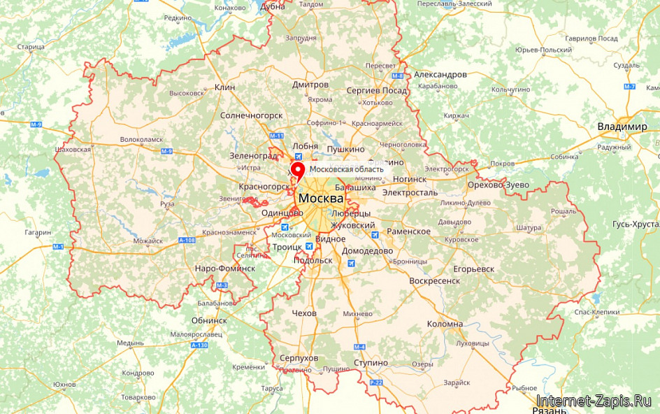 Карта Московской области Фото: Карта Московской области